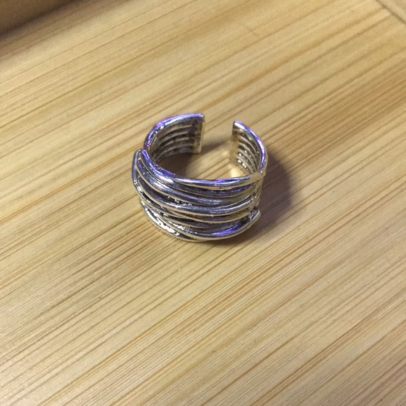 Sliver Overlay Layered Ring - Picture 2 of 3